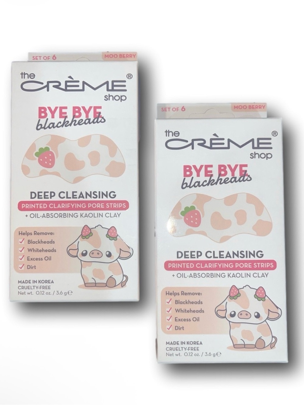 The Crème Shop 2 sets Bye Bye Blackheads Deep Cleansing Pore Strips - Moo Berry